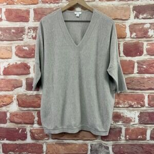 J Jill PureJill Sweater Tunic Women's Small Taupe Gray Dolman Sleeve Knit